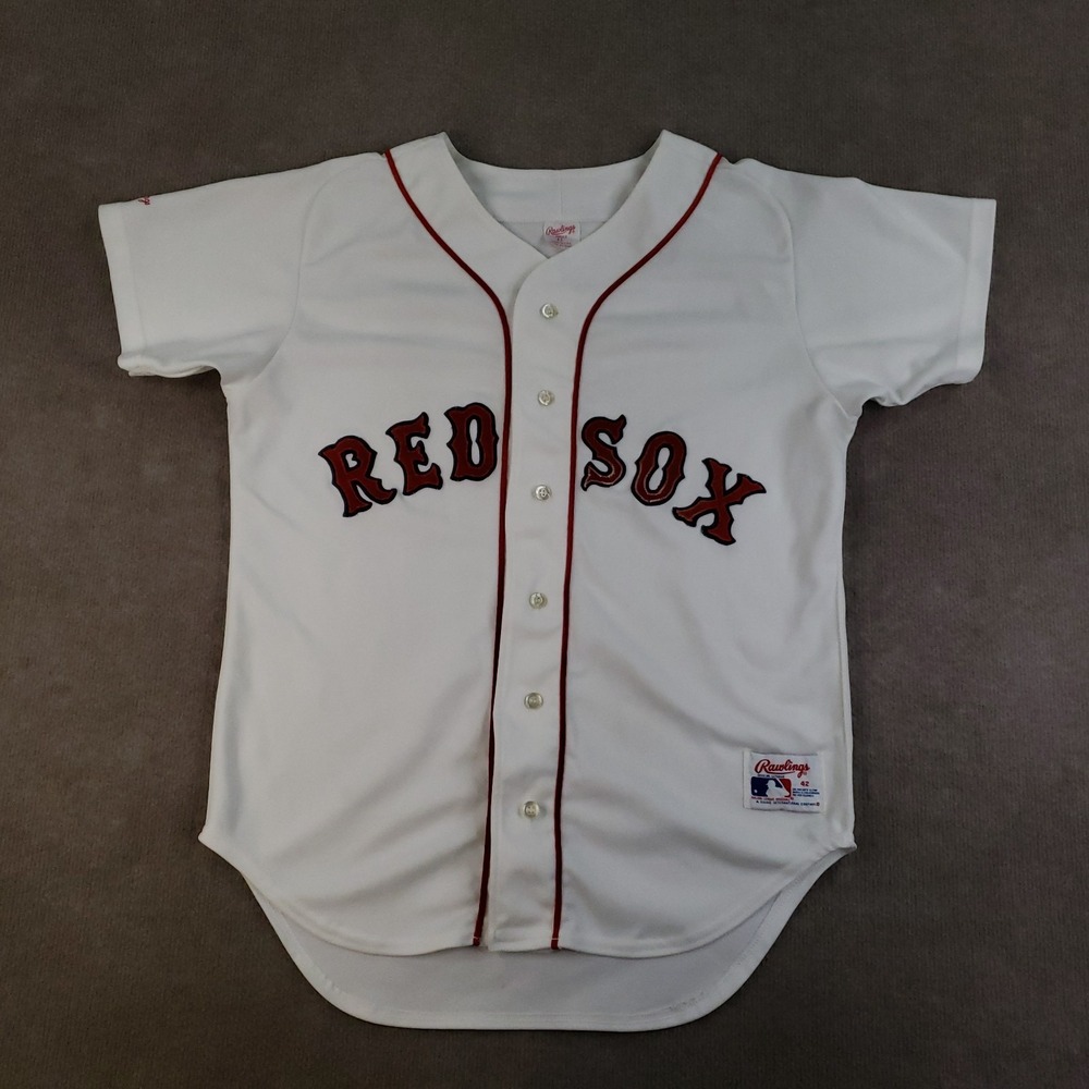 Vtg Boston Red Sox Jersey Mens Size 42 White Rawlings USA Blank 80s 90s‎